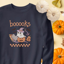 Boooks Funny Halloween Book Boo Ghost Teacher