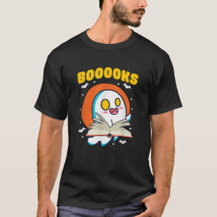 Boooks Funny Halloween Niedlich Ghost Reading Libr T-Shirt