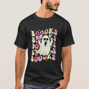 Boooks Gespenst Groovy Buch Lesen Halloween Lehrer T-Shirt