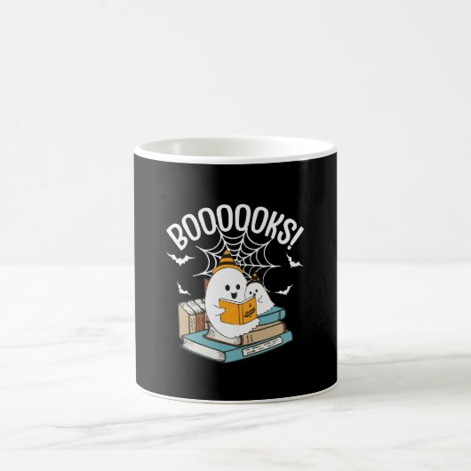 Boooks Ghost Read Books Halloween Funny Reading Kaffeetasse (Mittel)