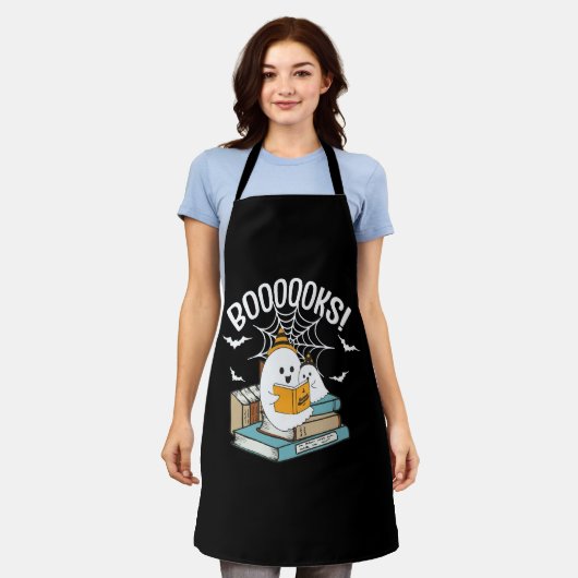 Boooks Ghost Read Books Halloween Funny Reading Schürze (Getragen)
