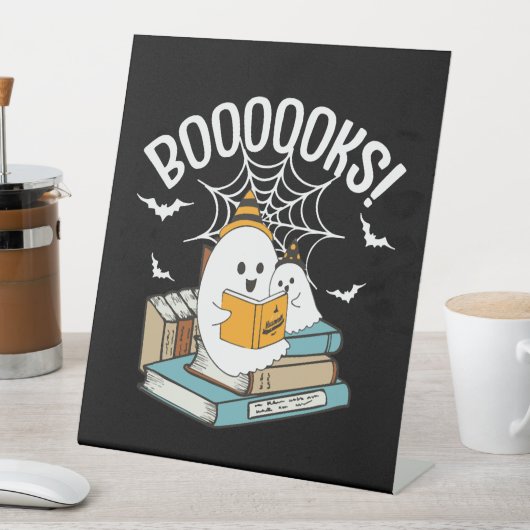 Boooks Ghost Read Books Halloween Funny Reading Sockelschild (In Situ)