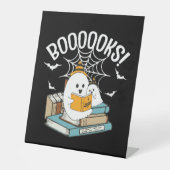 Boooks Ghost Read Books Halloween Funny Reading Sockelschild (Vorderseite)