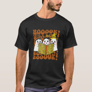 Boooks Niedlich Ghost Boo Reading Books Halloween T-Shirt