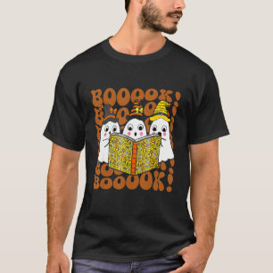 Boooks Niedlich Ghost Boo Reading Books Halloween T-Shirt
