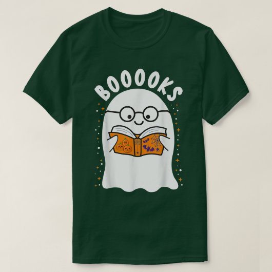 Boooks Niedlich Ghost Book Reading Halloween Teach T-Shirt (Design vorne)