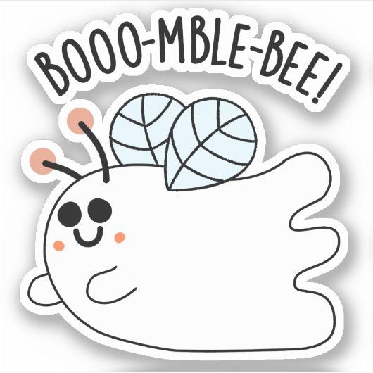 Booomble Bee Funny Ghost Bee Pun Aufkleber (Vorderseite)