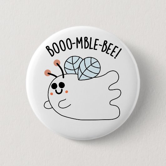 Booomble Bee Funny Ghost Bee Pun Button (Vorderseite)