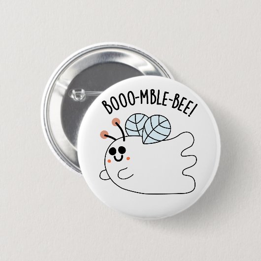 Booomble Bee Funny Ghost Bee Pun Button (Vorne & Hinten)