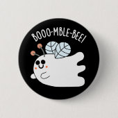 Booomble Bee Funny Ghost Bee Pun Dark BG Button (Vorderseite)