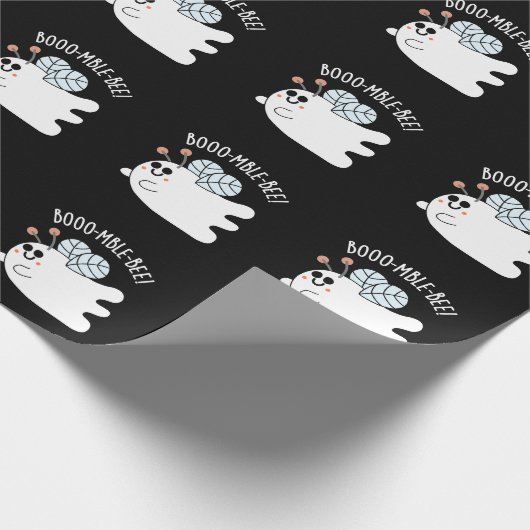 Booomble Bee Funny Ghost Bee Pun Dark BG Geschenkpapier (Ecke)
