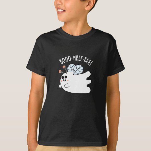 Booomble Bee Funny Ghost Bee Pun Dark BG T-Shirt (Vorderseite)