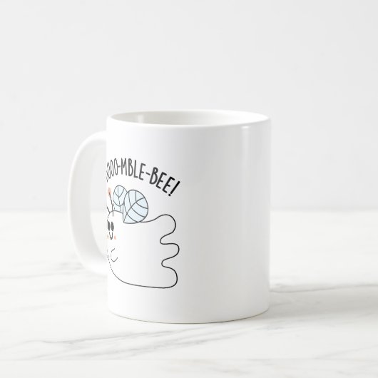 Booomble Bee Funny Ghost Bee Pun Kaffeetasse (Vorderseite Links)