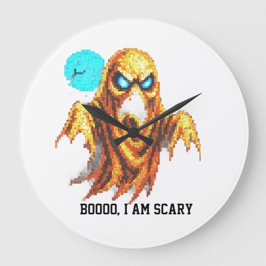 Boooo Ich bin Beängstigend Große Wanduhr (Vorderseite)