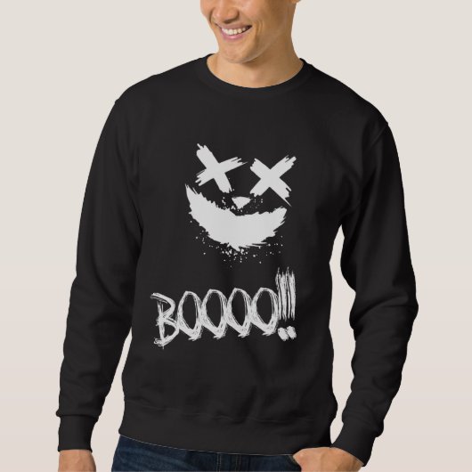 BOOOO Scary Pumpkin Face Halloween Sweatshirt (Vorderseite)
