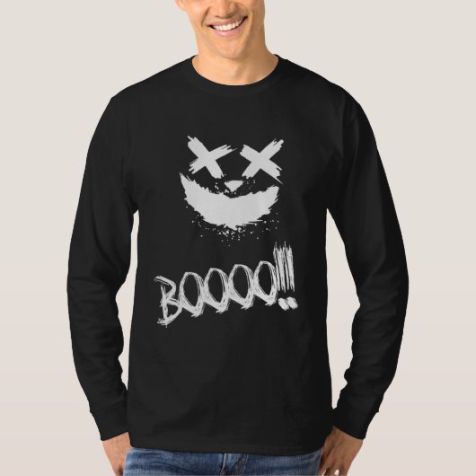BOOOO Scary Pumpkin Face Halloween T-Shirt (Vorderseite)