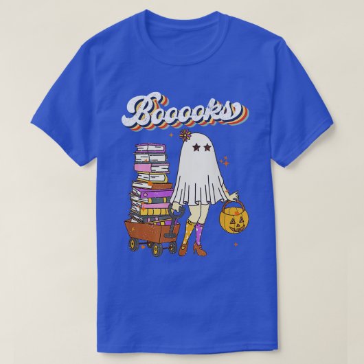Booooks! Cute Ghost Reading Library Books Hallowee T-Shirt (Design vorne)