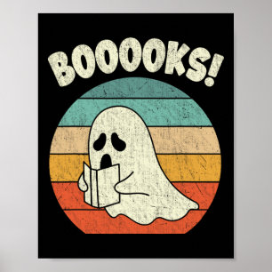 Booooks Geist Halloween Vintage Lehrer Buch Biblio Poster