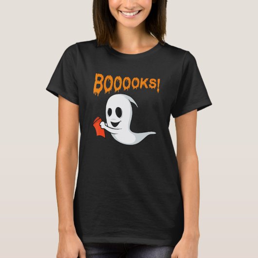 Booooks Geisterbuch Lesebuch Boo Halloween Bibliot T-Shirt (Vorderseite)