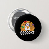 Booooks Ghost Boo Lesen Bücher Bibliothek Geschenk Button (Vorne & Hinten)