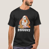 Booooks Ghost Boo Read Books Library Teacher Hallo T-Shirt (Vorderseite)