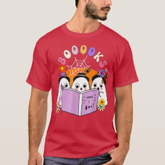 Booooks Ghost Halloween Lehrer Buchbibliothek Read T-Shirt
