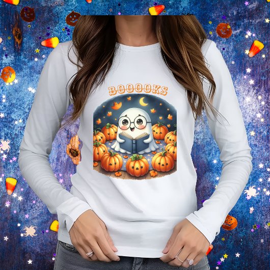 BOOOOKS Ghost Pumpkin Halloween T-Shirt