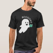 Booooks Ghost Reading Books Halloween T-Shirt (Vorderseite)