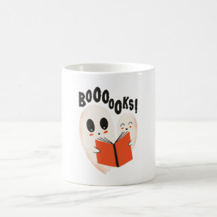 Booooks Ghost Reading Halloween Kaffeetasse