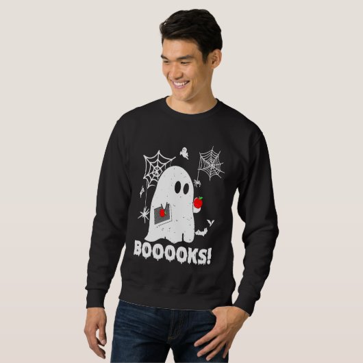 Booooks Ghost Teacher Halloween Sweatshirt (Vorne ganz)