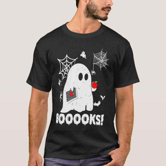 Booooks Ghost Teacher Halloween T-Shirt (Vorderseite)