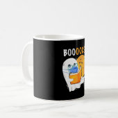 Booooks Halloween Ghost reading books and wearing Kaffeetasse (Vorderseite Links)