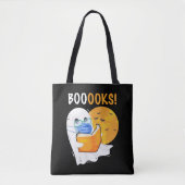 Booooks Halloween Ghost reading books and wearing Tasche (Vorderseite)