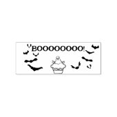 Booooo!Niedliches Cupcake Ghost und Fleet Gummistempel (Prägung)