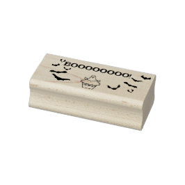 Booooo!Niedliches Cupcake Ghost und Fleet Gummistempel