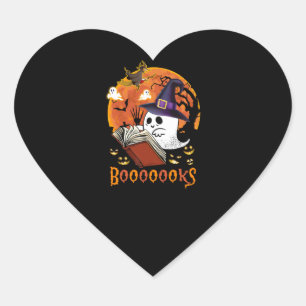 Boooooks Books Reading Books Halloween Herz-Aufkleber