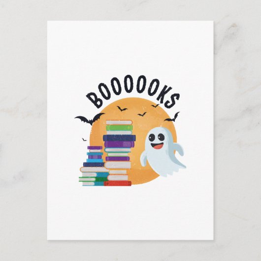 Boooooks Halloween, Booooks Süßes Halloween Postkarte (Vorderseite)