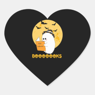 Boooooks Shirt Boo Read Books Halloween Herz-Aufkleber