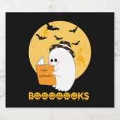 Boooooks Shirt Boo Read Books Halloween Schaumweinetikett (Einzelnes Label)