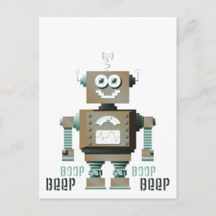 Boop Beep Spielzeug-Roboter-Postkarte (lt) Postkarte