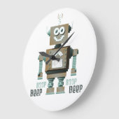 Boop Beep Toy Robot Wall Clock (lt) Große Wanduhr (Winkel)