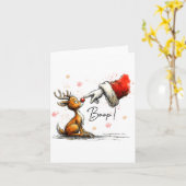 Boop Funny Santa Farmer Reindeer Cute Christmas Ho Karte (Gelbe Blume)
