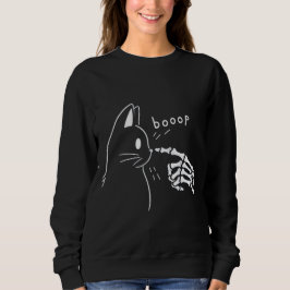 Boop the Floof Skeleton Hand Funny Halloween Sweatshirt