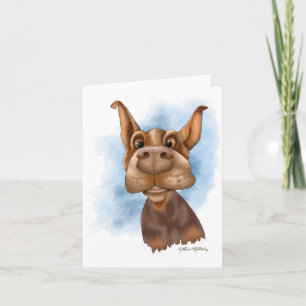 Boop the Snoot Doberman Cartoon Karte