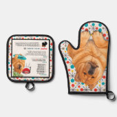 BOOPS RUB smooth chow Oven Mitt and Pot Holders Ofenhandschuh & Topflappen-Set (Vorderseite)