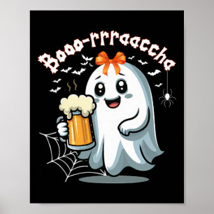 Boorachas Funny Halloween Ghost Drinks Margarita Poster