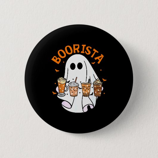 Boorista Barista Ghost Coffee Halloween Soky Seaso Button (Vorderseite)