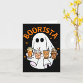 Boorista Barista Ghost Coffee Halloween Soky Seaso Karte (Gelbe Blume)
