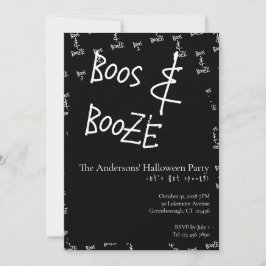 Boos and Booze Halloween Party Einladung