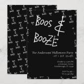 Boos and Booze Halloween Party Einladung (Vorne/Hinten)